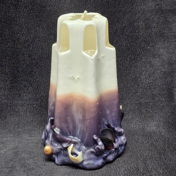 Hand Carved Ocean Life Sea Shell Aquatic Animal Designed Large Candle Rare - Picture 5 of 10